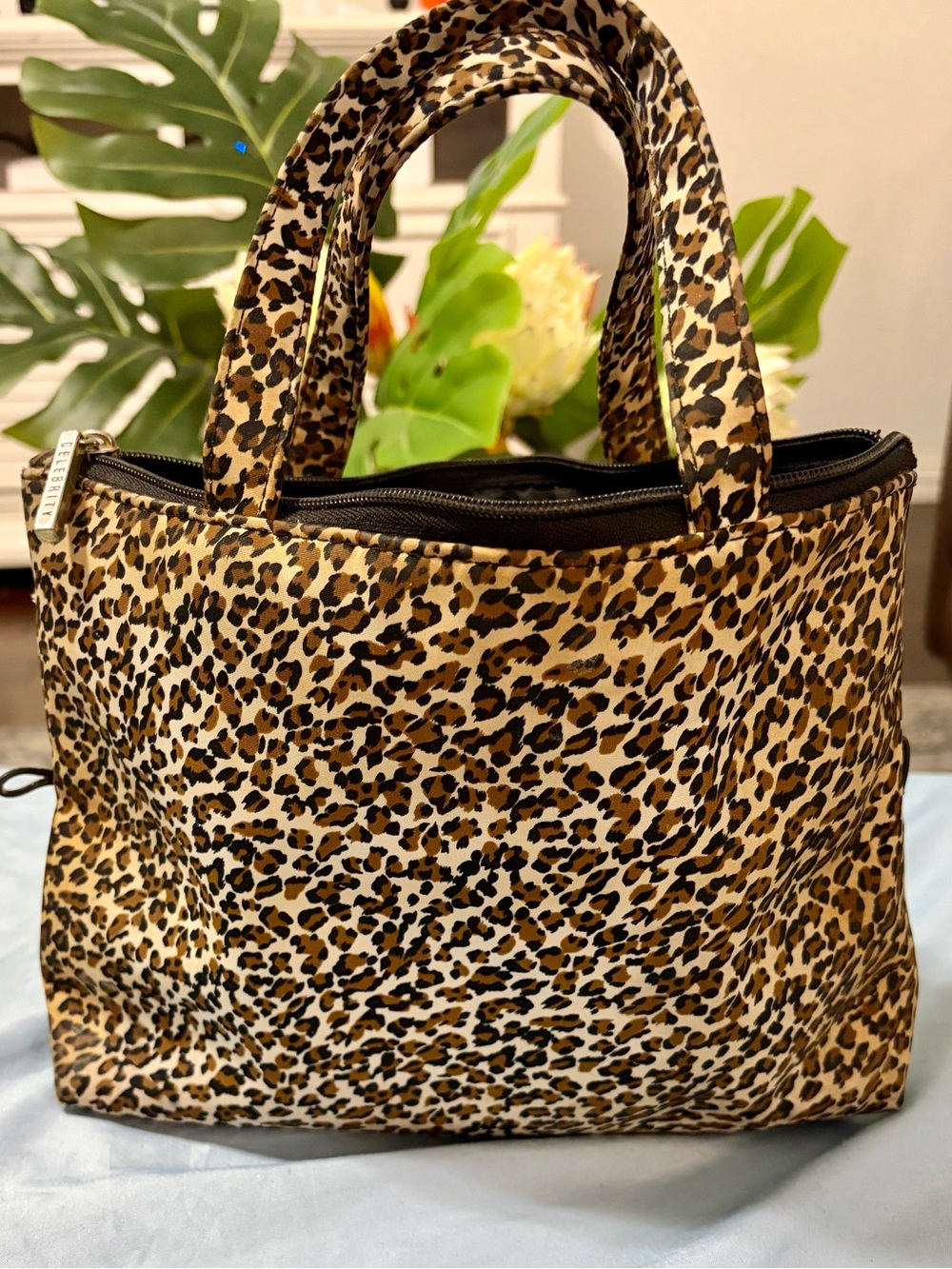 Leopard Print Mini Tote Bag - Brown/Black Fashion Handbag